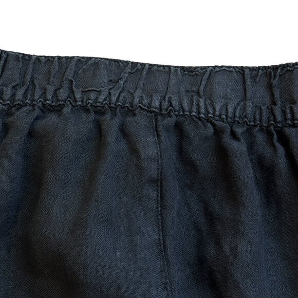 RACHEL Rachel Roy Black Linen Cargo Pants Cropped Elastic Waist Back  Size Large - Picture 6 of 9